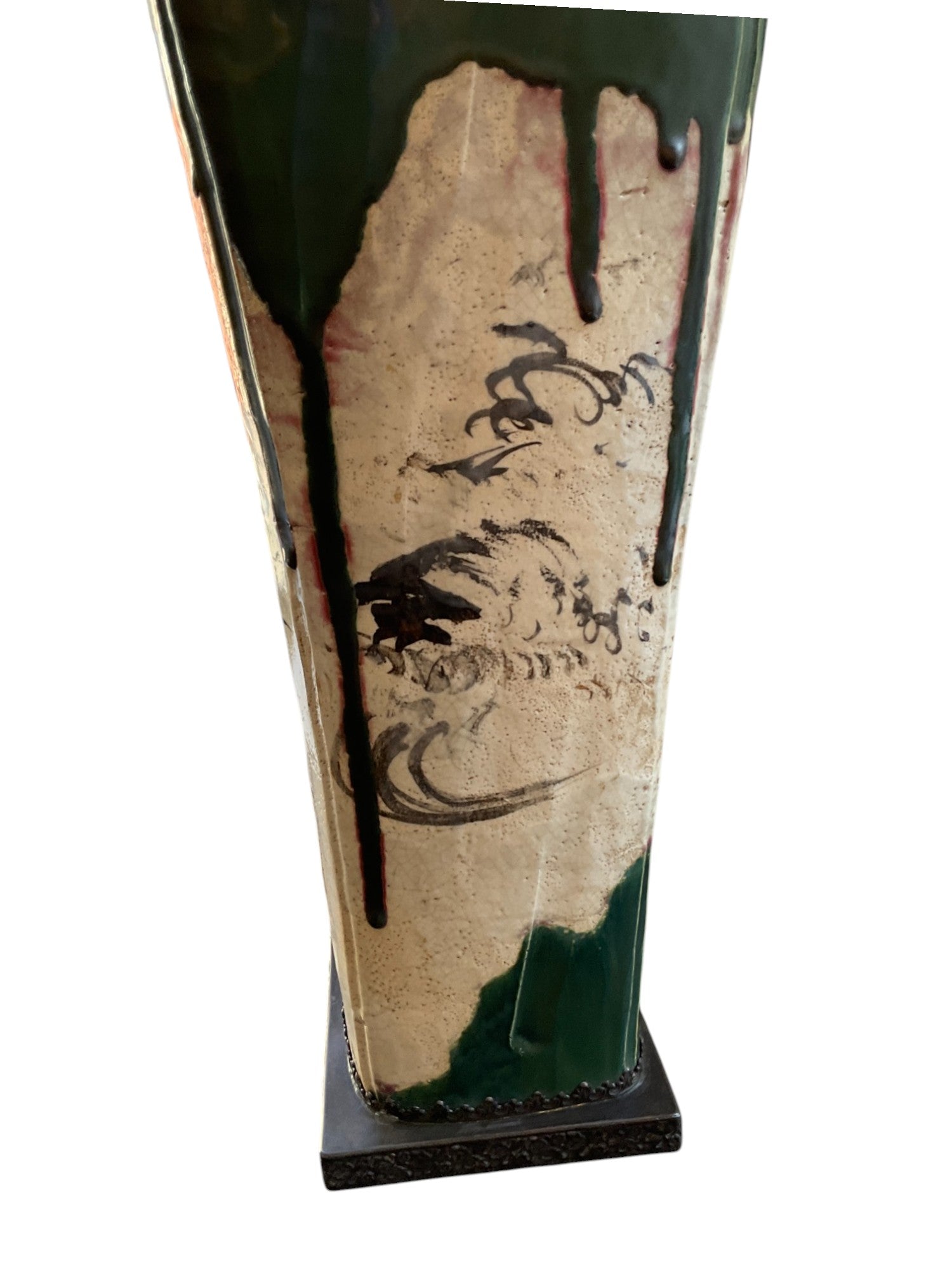 Large Scale Antique Japanese Studio Pottery Lamp