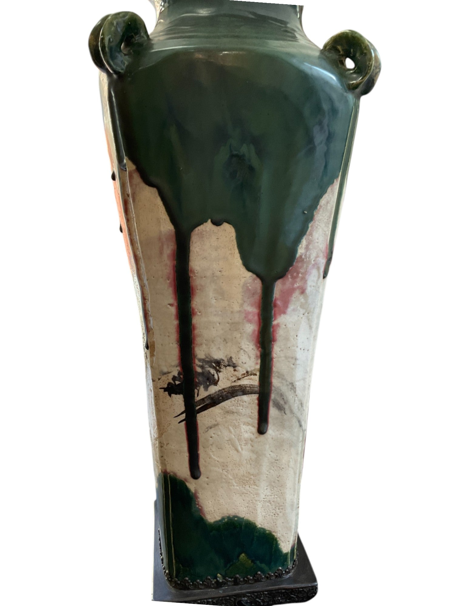 Large Scale Antique Japanese Studio Pottery Lamp