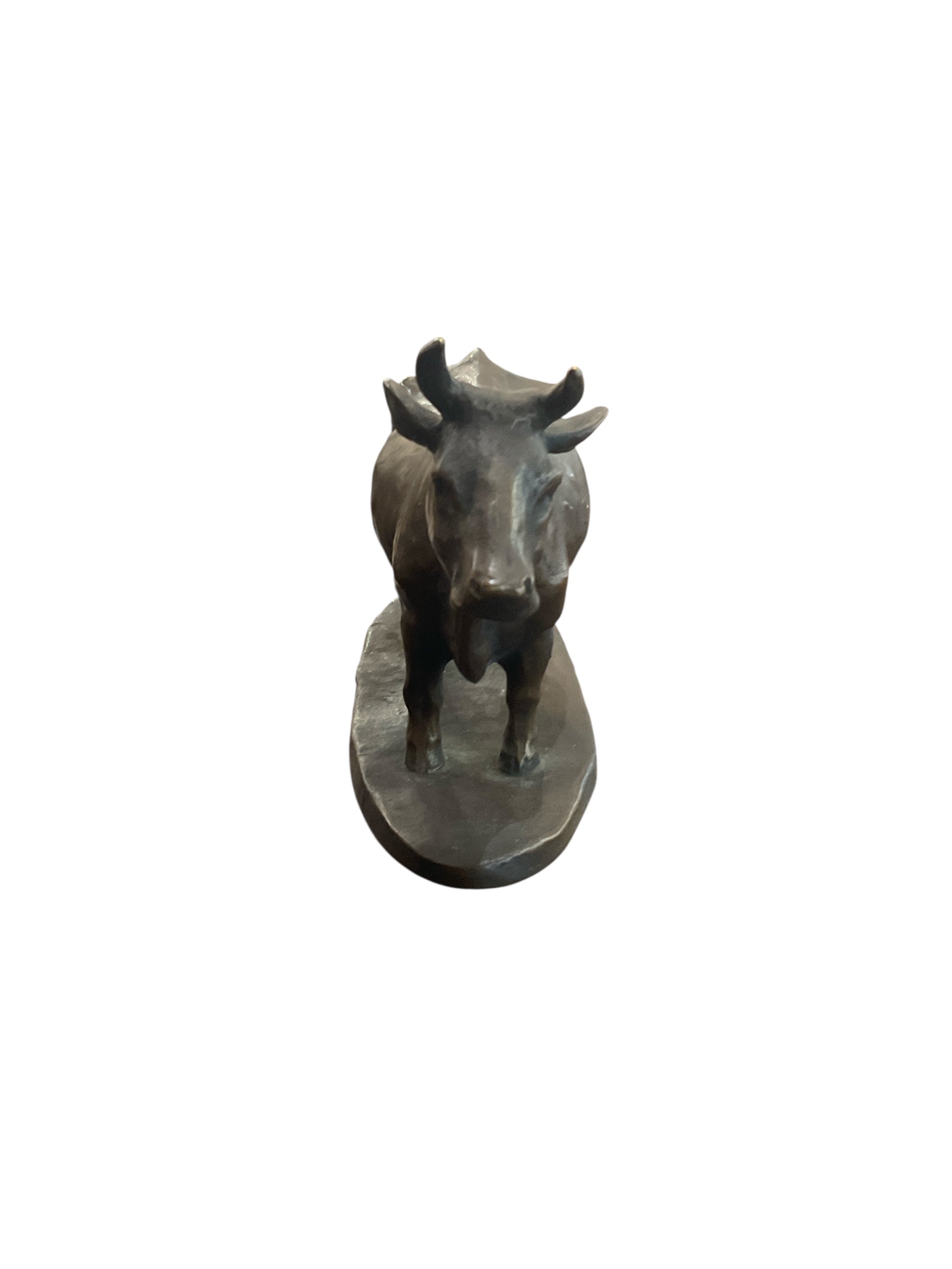 Antique Bronze Bull Sculpture