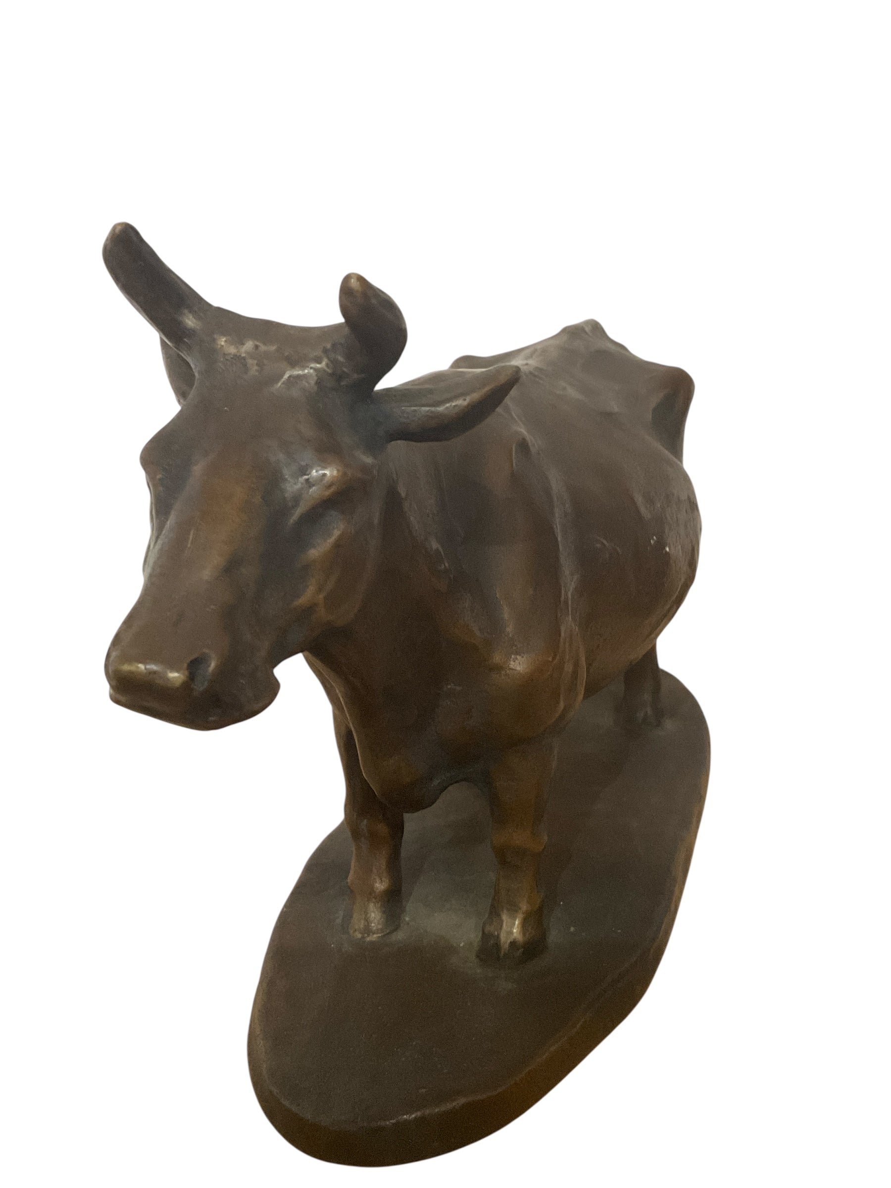 Antique Bronze Bull Sculpture