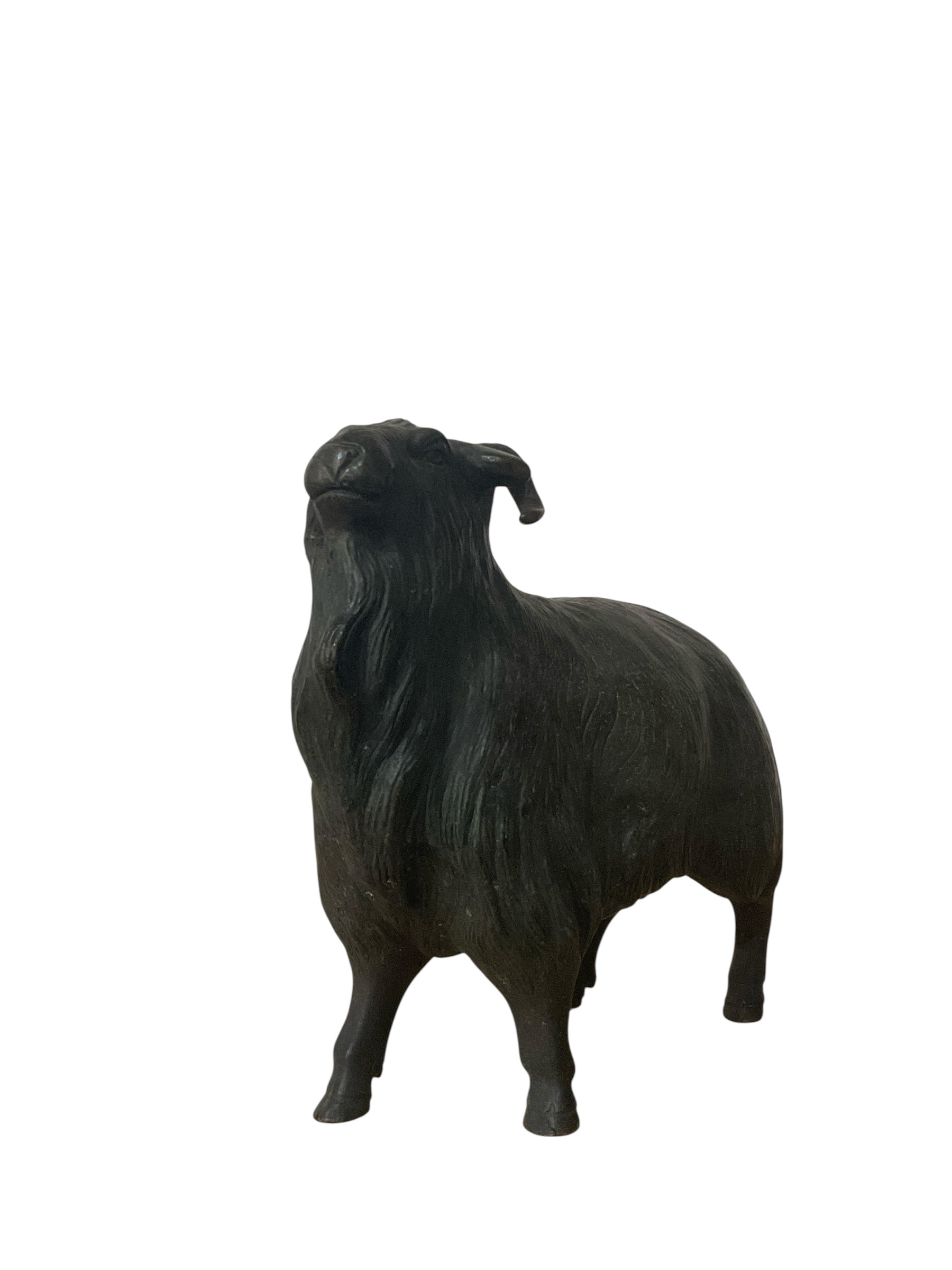 Antique Brass Sheep Sculpture