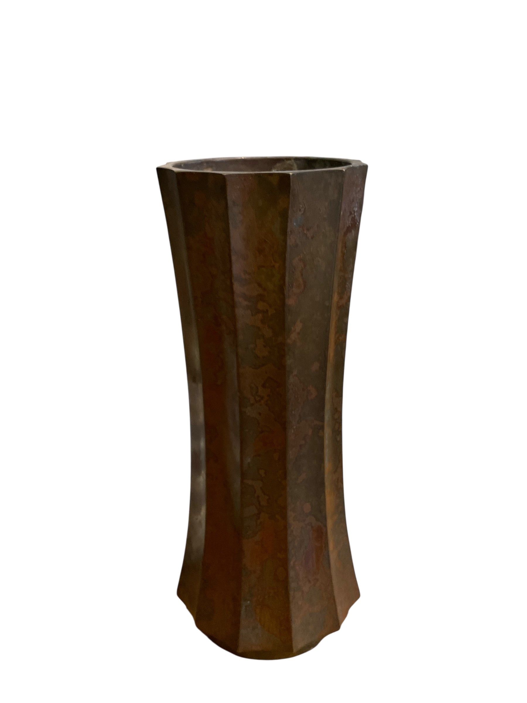 Japanese Bronze Fluted Vase