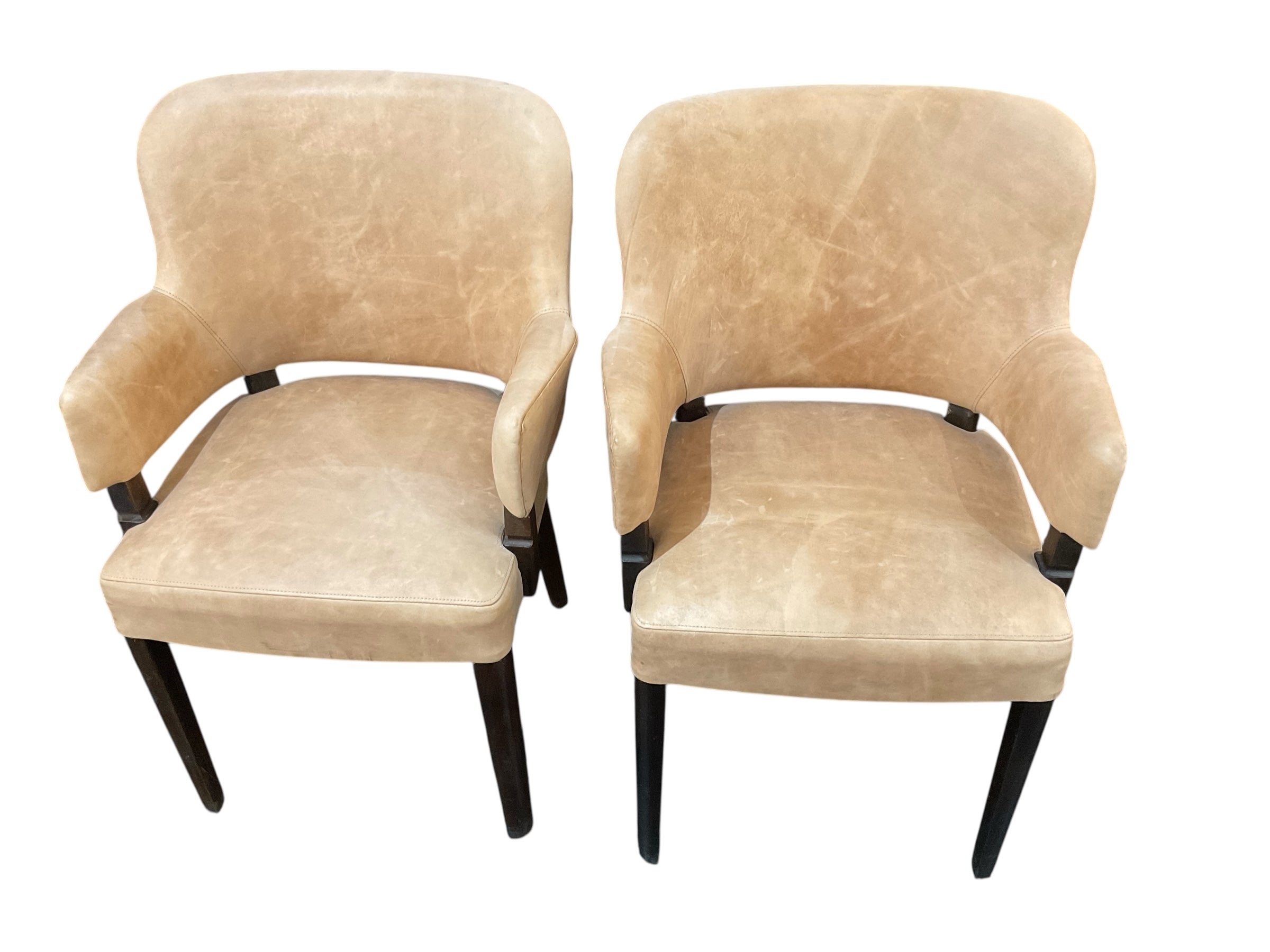 Pair of Lucca Studio Melvin Leather Arm Chairs