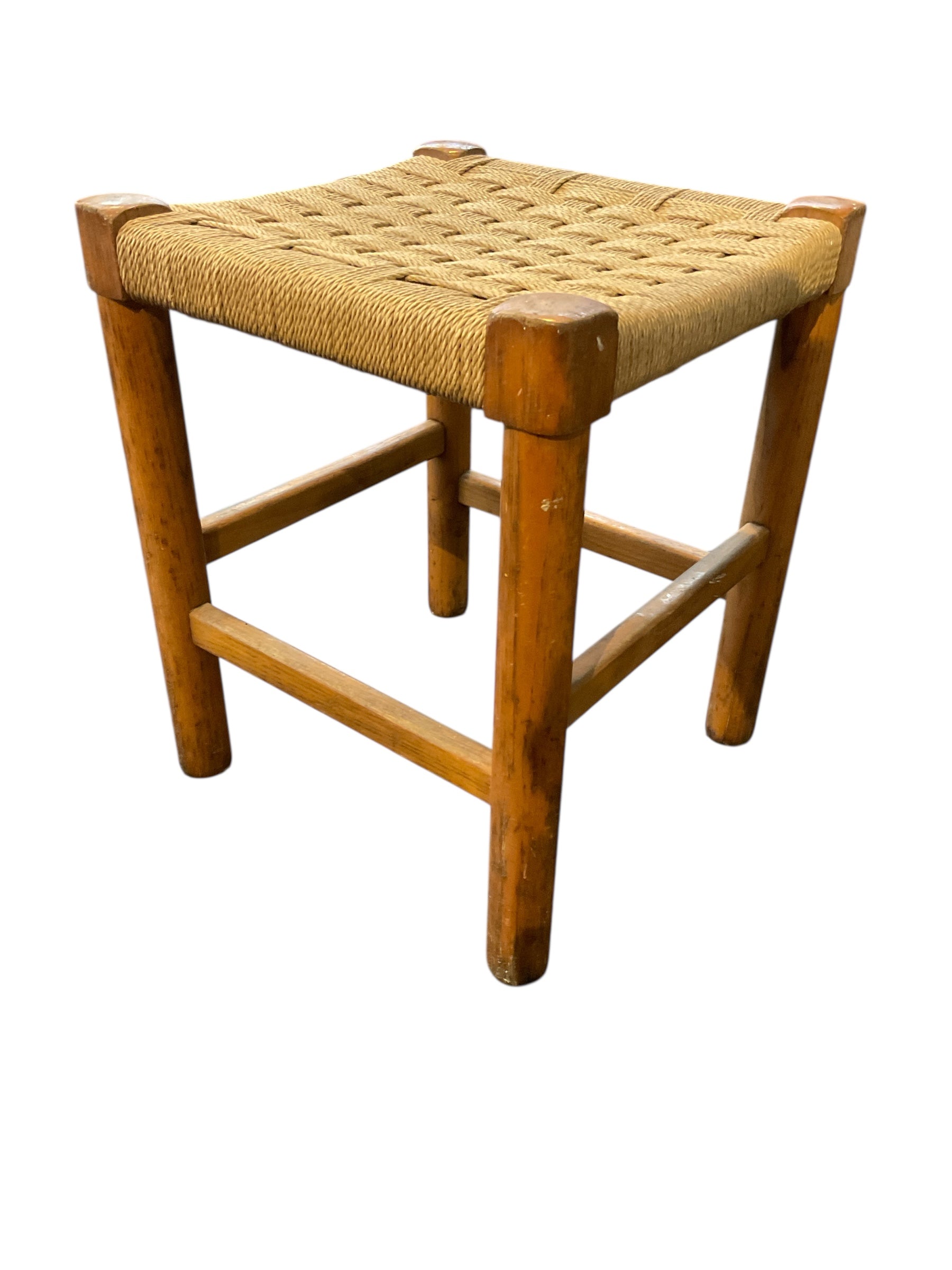 Single French 1950's Woven Stool
