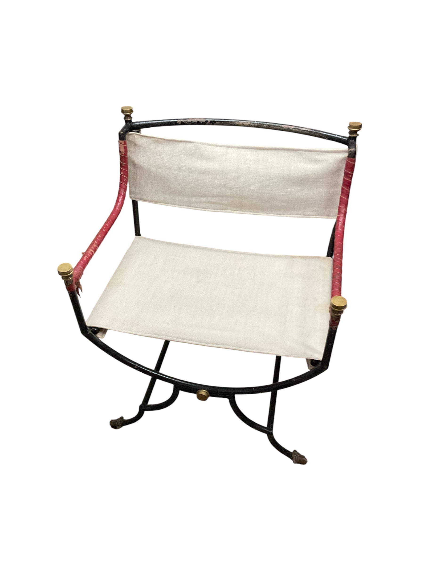 Italian Modern Savonarola Chair with Leather