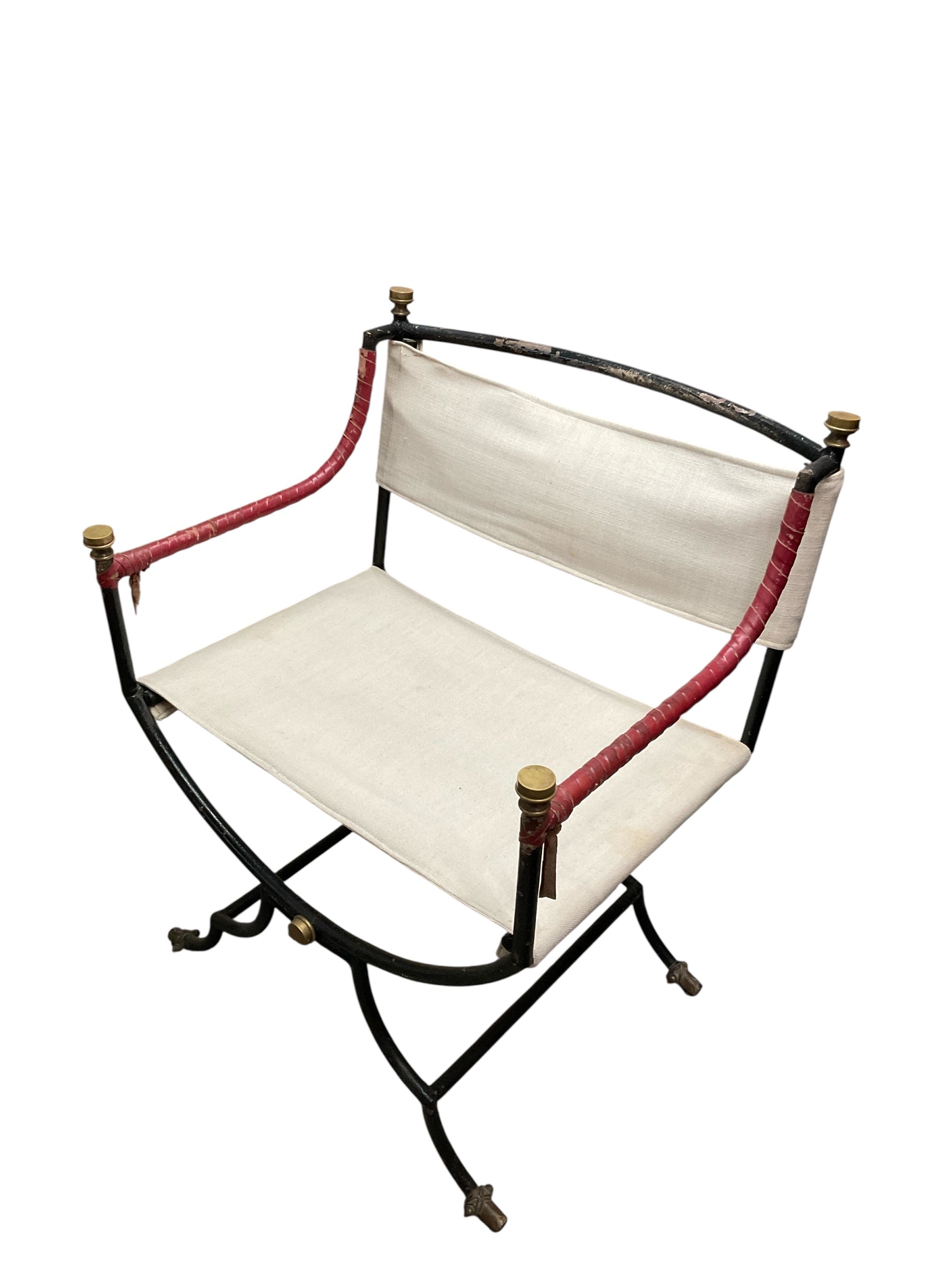 Italian Modern Savonarola Chair with Leather