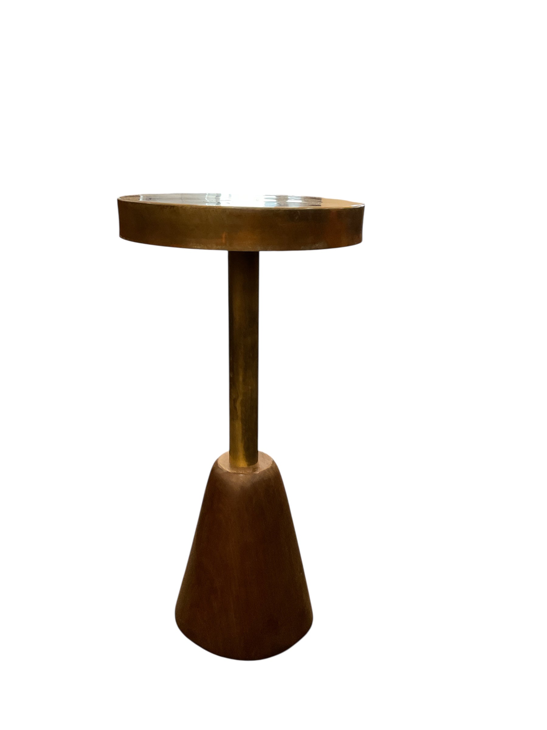 Limited Edition Walnut and Brass Top Side Table