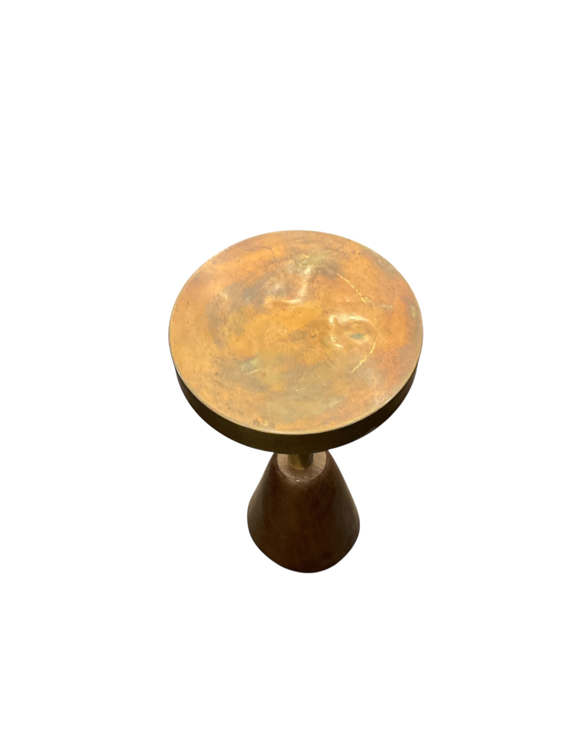 Limited Edition Walnut and Brass Top Side Table