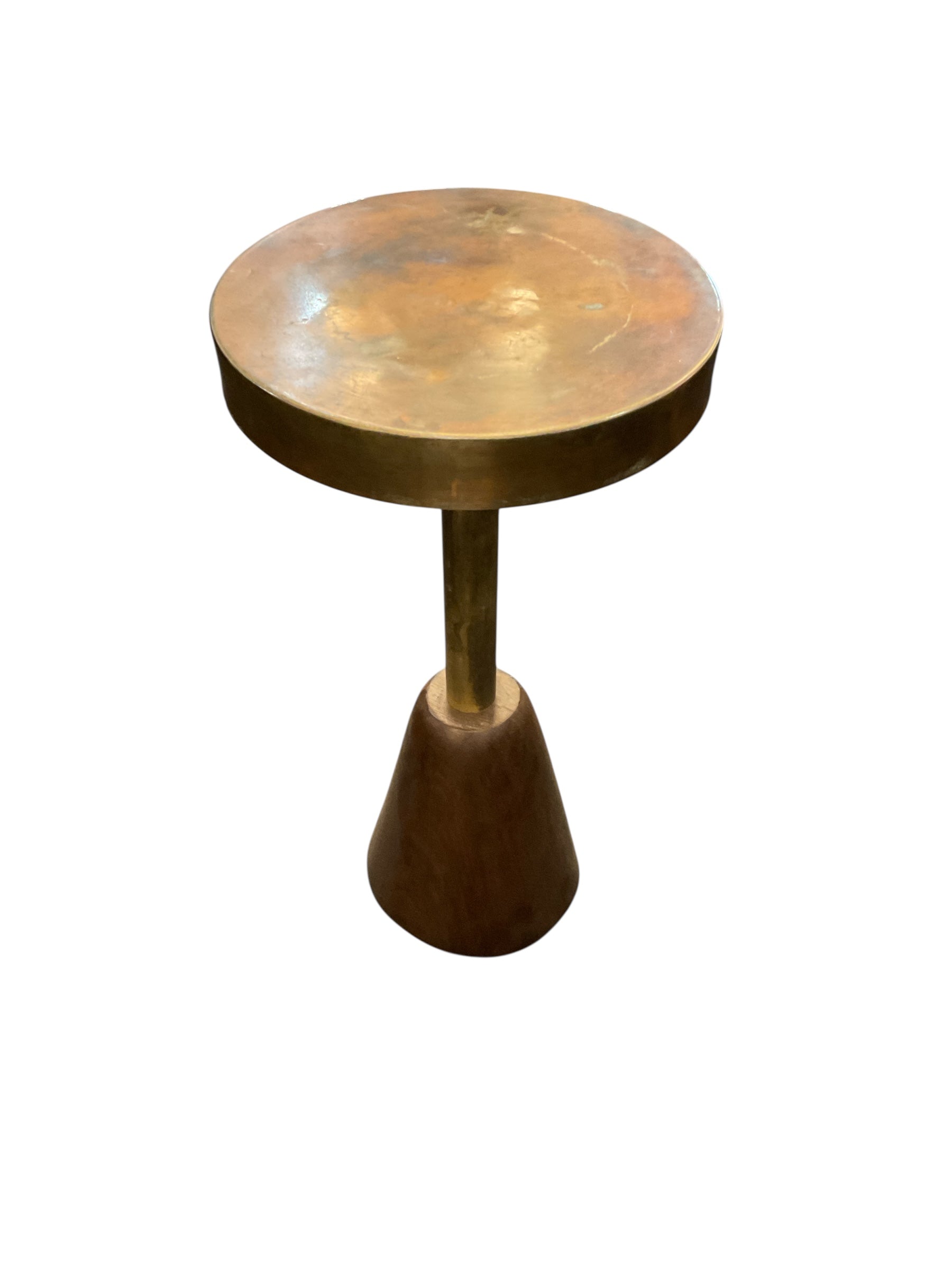Limited Edition Walnut and Brass Top Side Table