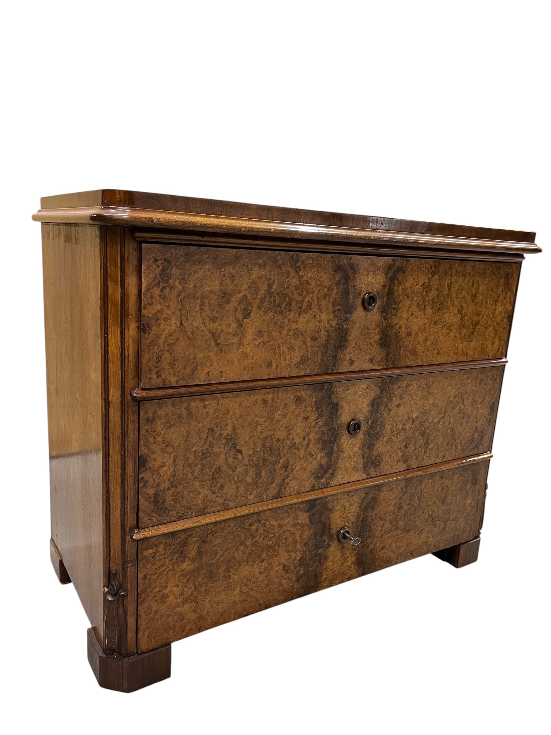 Danish Burl Wood 19th Century Commode