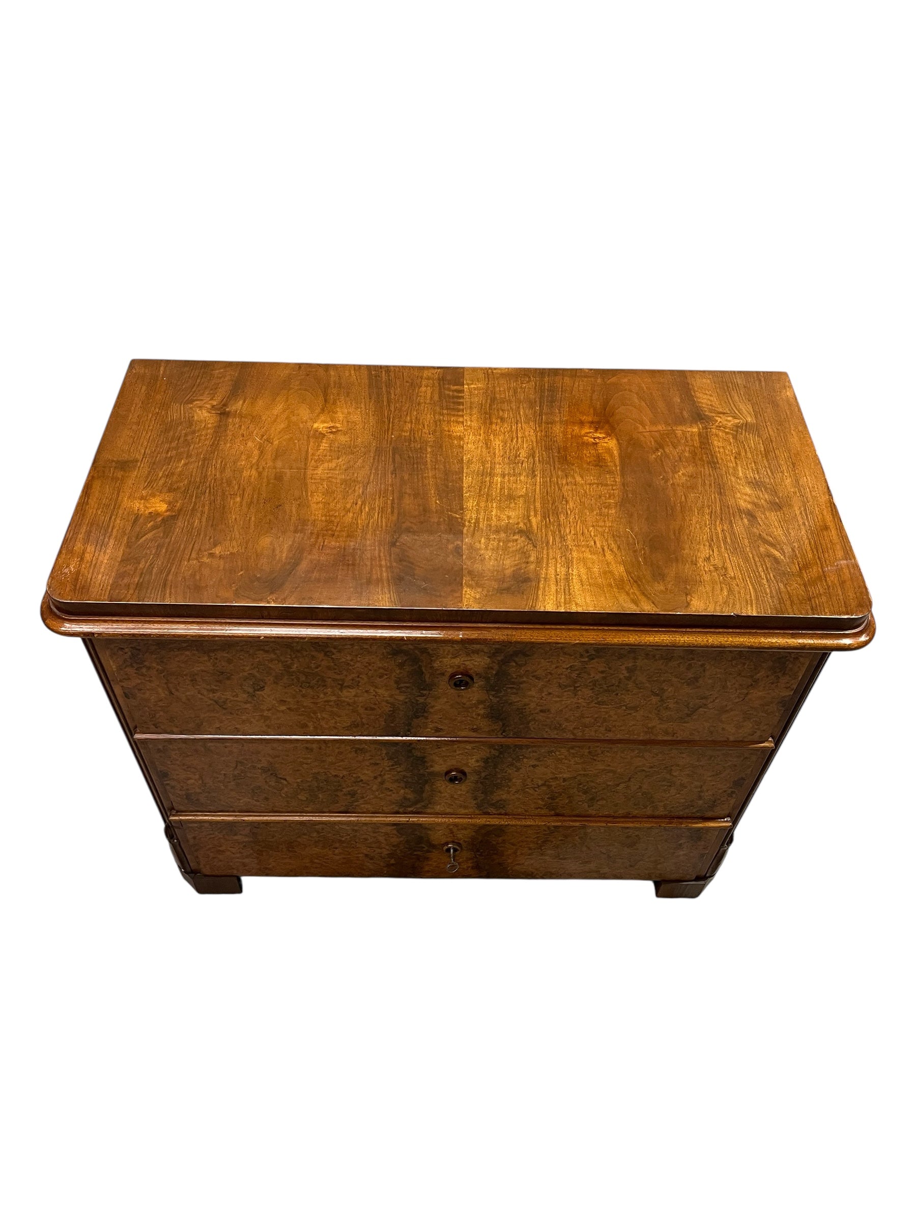 Danish Burl Wood 19th Century Commode