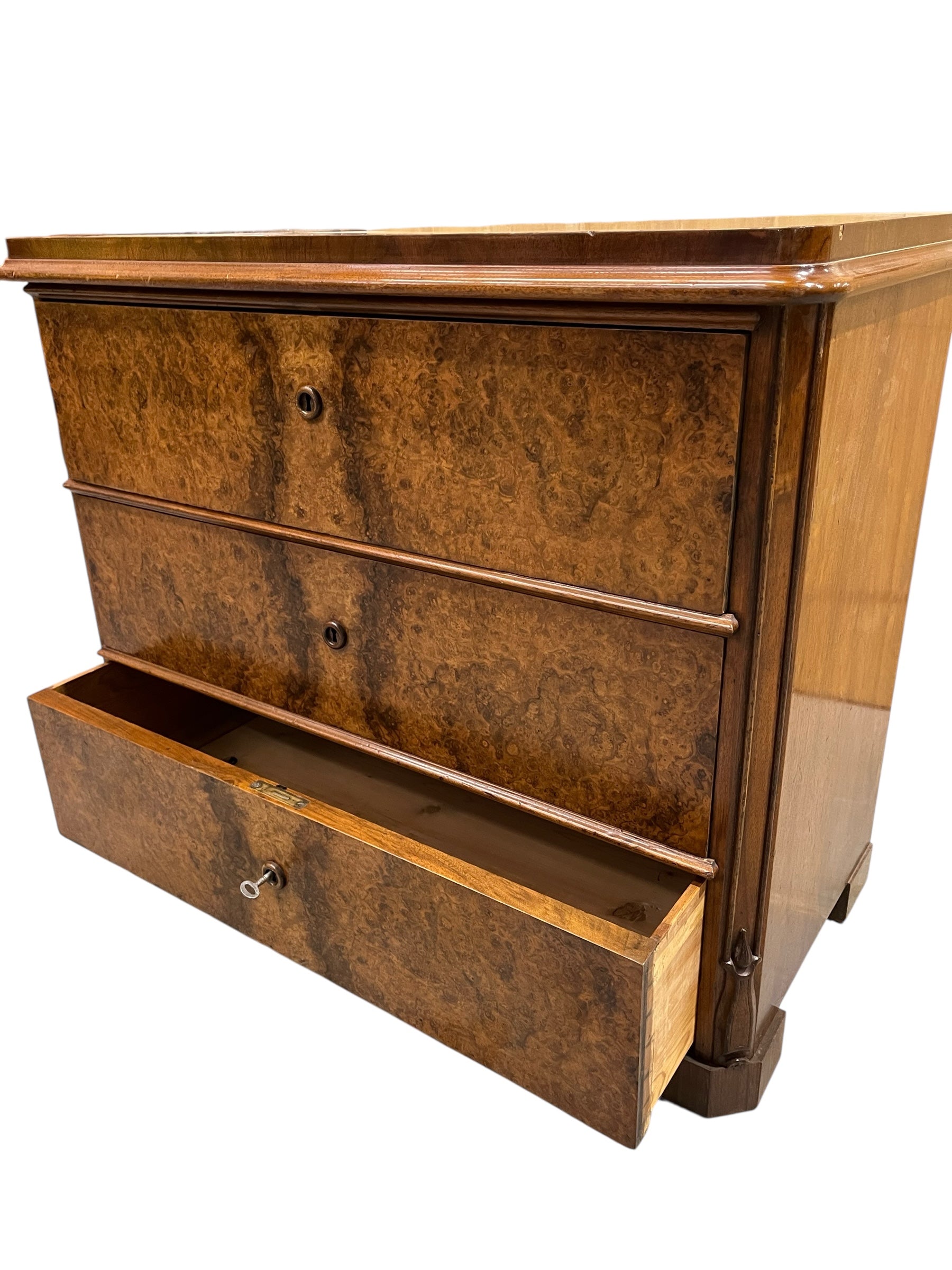 Danish Burl Wood 19th Century Commode