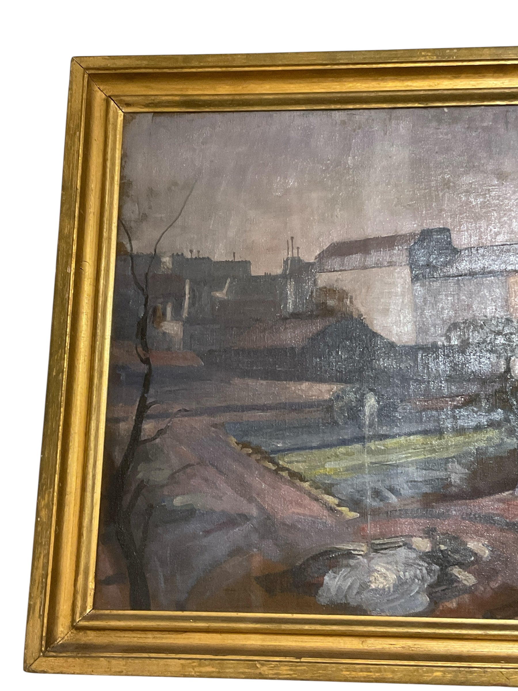 French City Scene Oil Painting