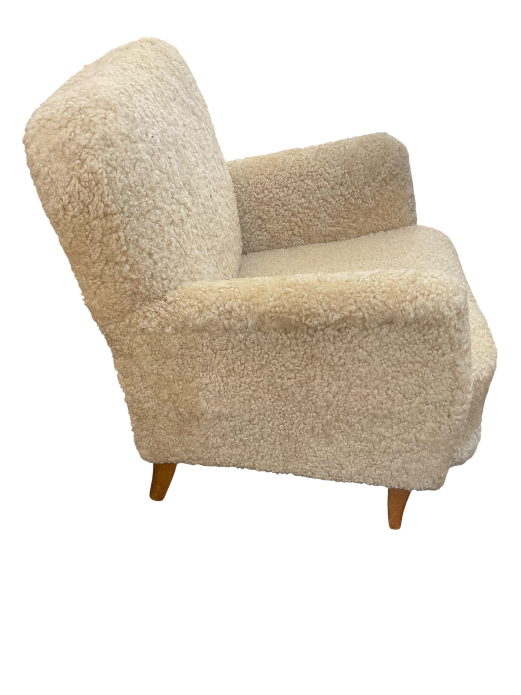 Pair of Danish 1930's Arm Chairs in Shearling