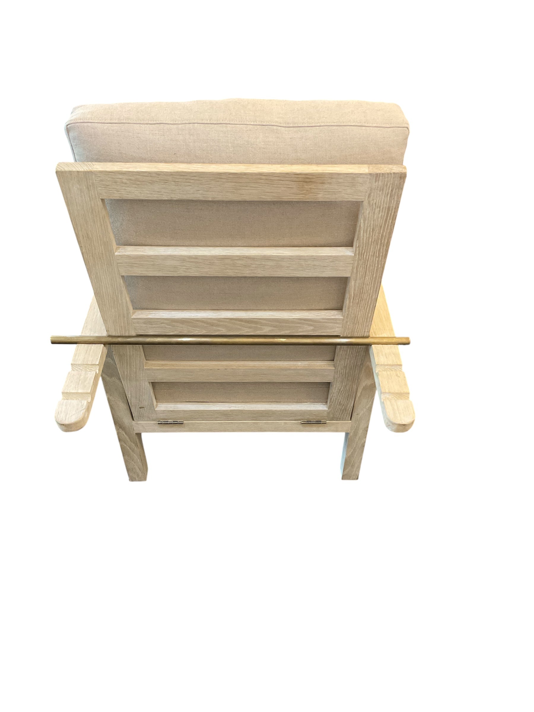 Pair of Limited Edition Adjustable Oak Slat Back Arm Chairs