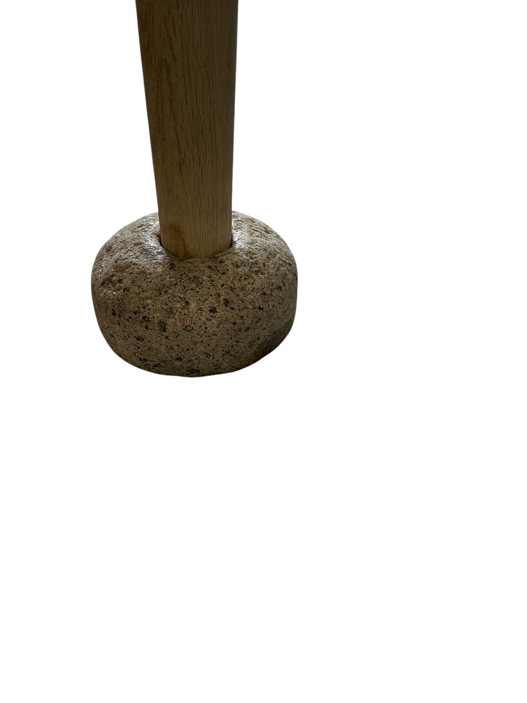 Limited Edition Oak and Stone Base Side Table
