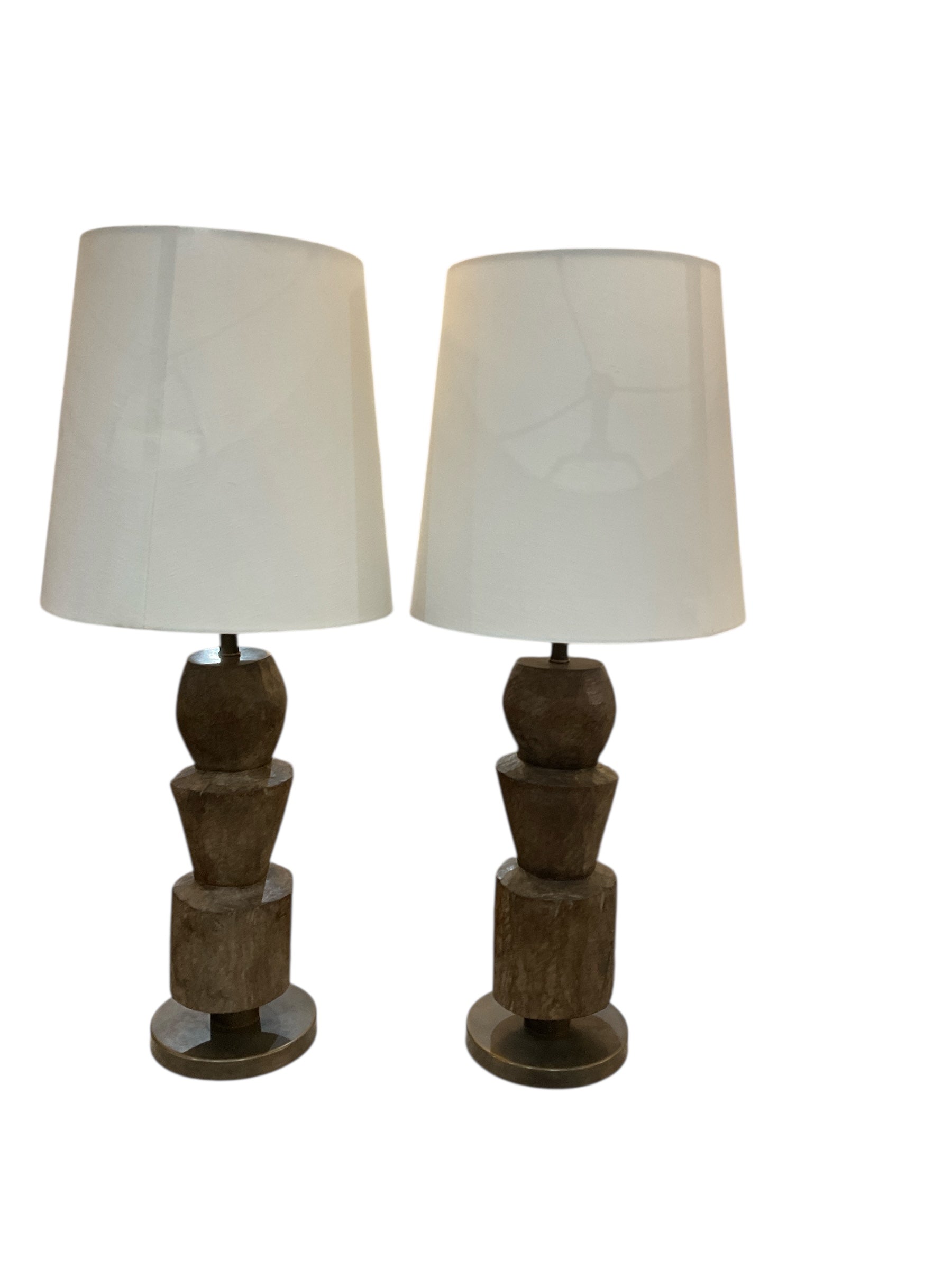 Pair of limited edition wood element lamps