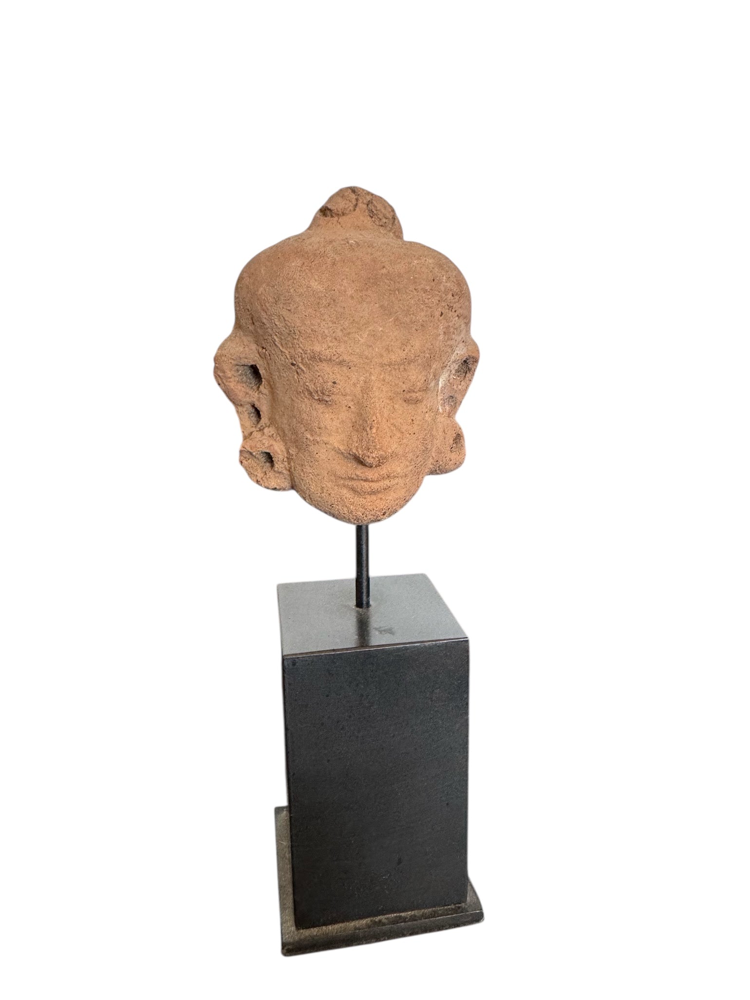Antique Terra Cotta Sculpture of a Head