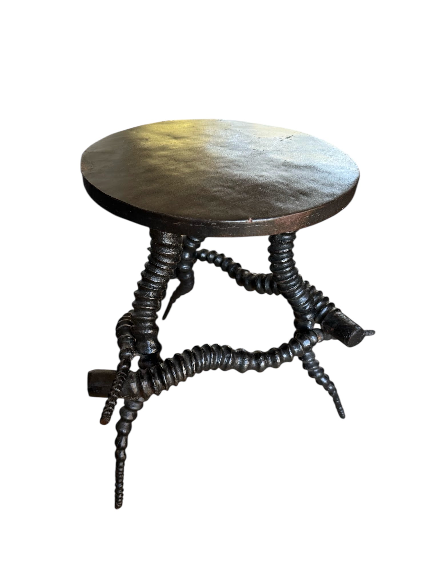 Vintage Iron Base Side Table