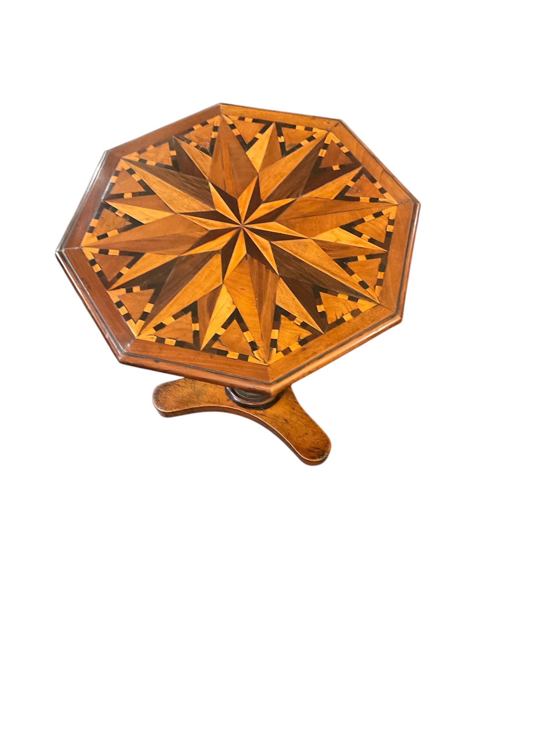 Pristine 19th Century English Inlaid Octagonal Side Table Table