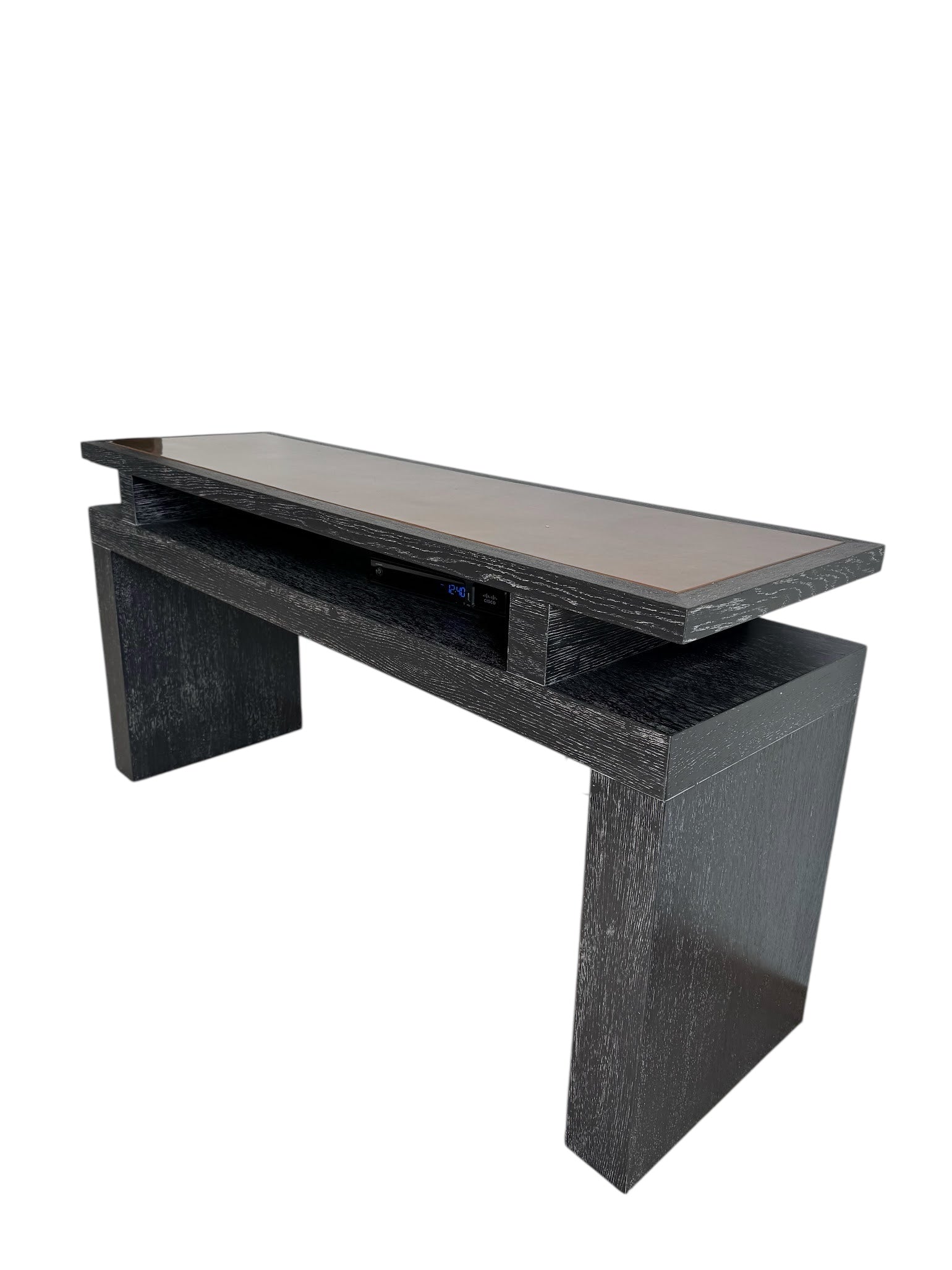 Limited Edition Cerused Black Oak and Copper Top Media/Console