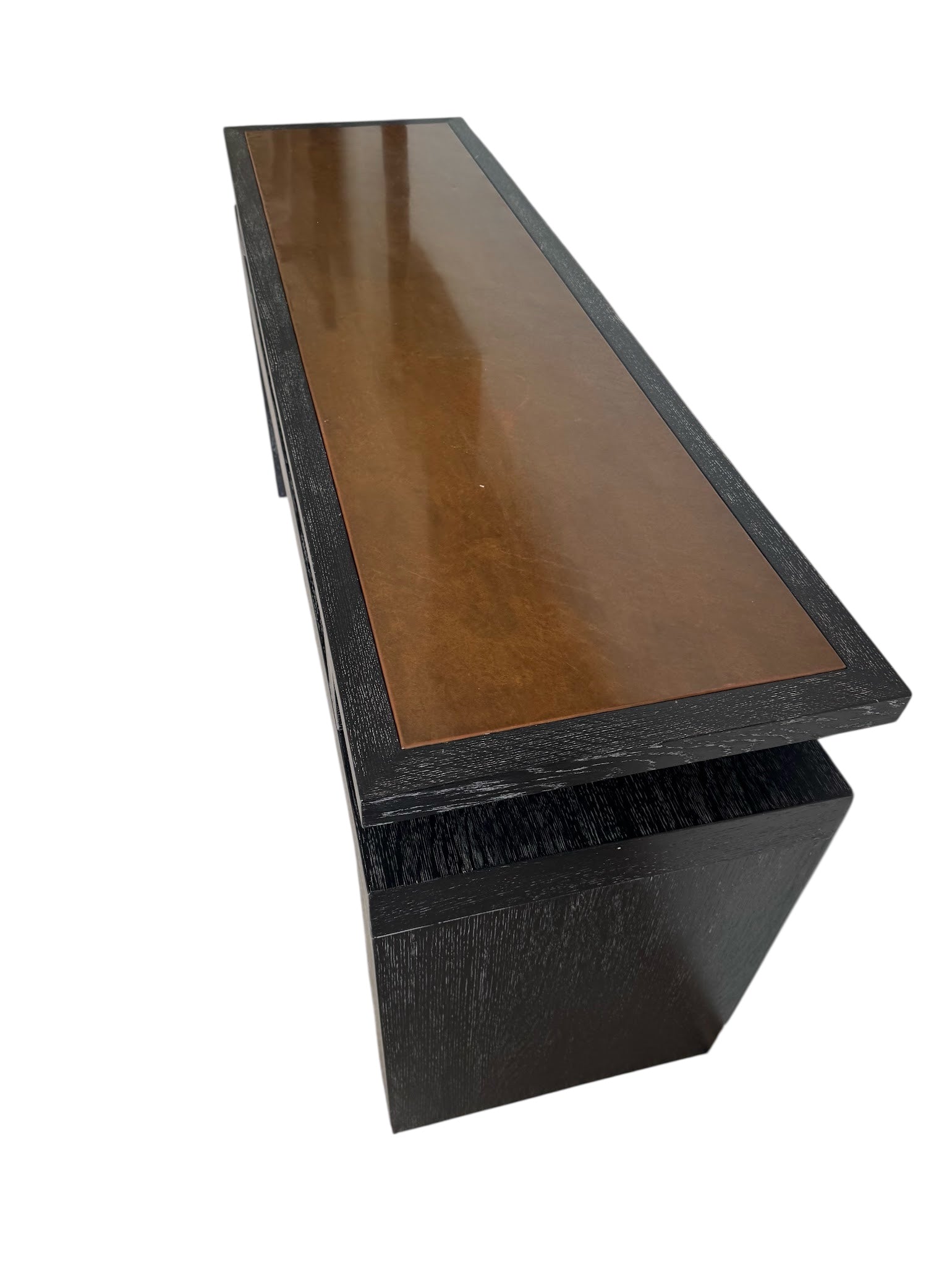 Limited Edition Cerused Black Oak and Copper Top Media/Console