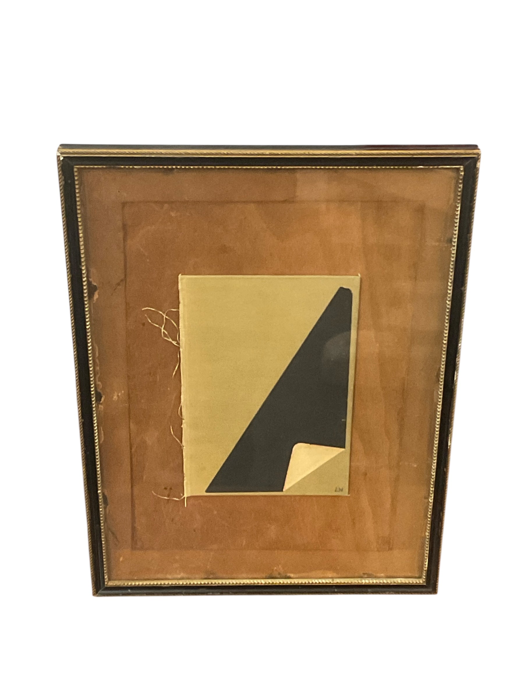 Original collage mixed media in antique frame