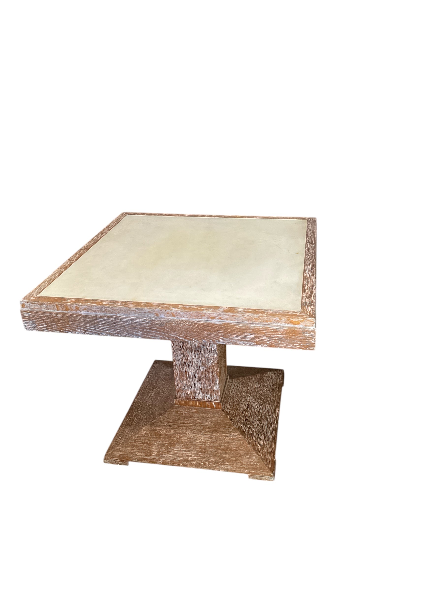 French Cerused Oak Table with Parchment Top