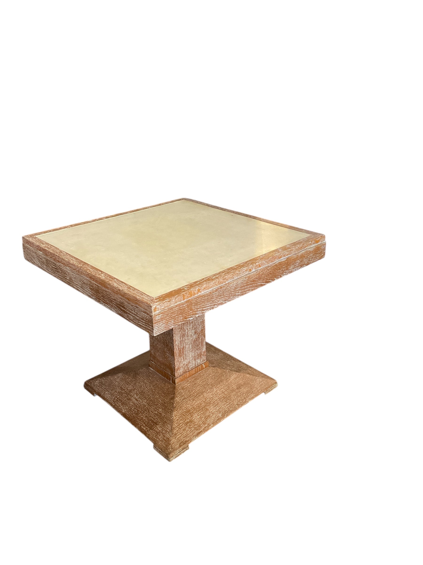 French Cerused Oak Table with Parchment Top