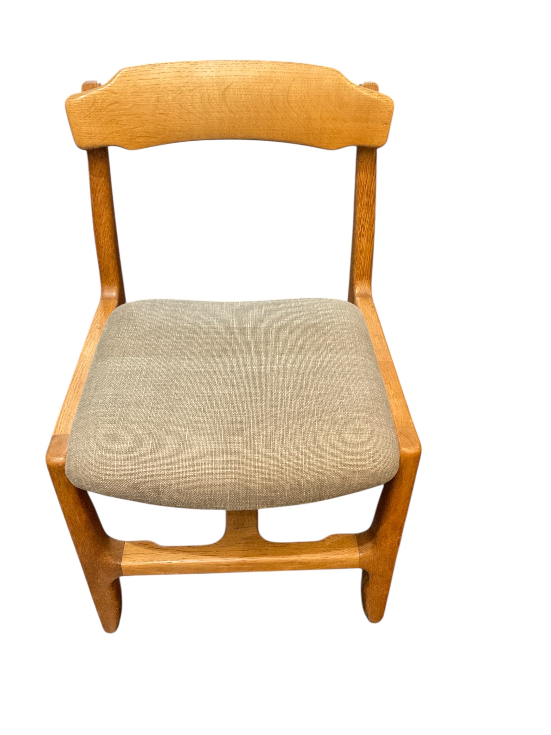 Set of 4 Guillerme and Chambron Oak Dining Chairs