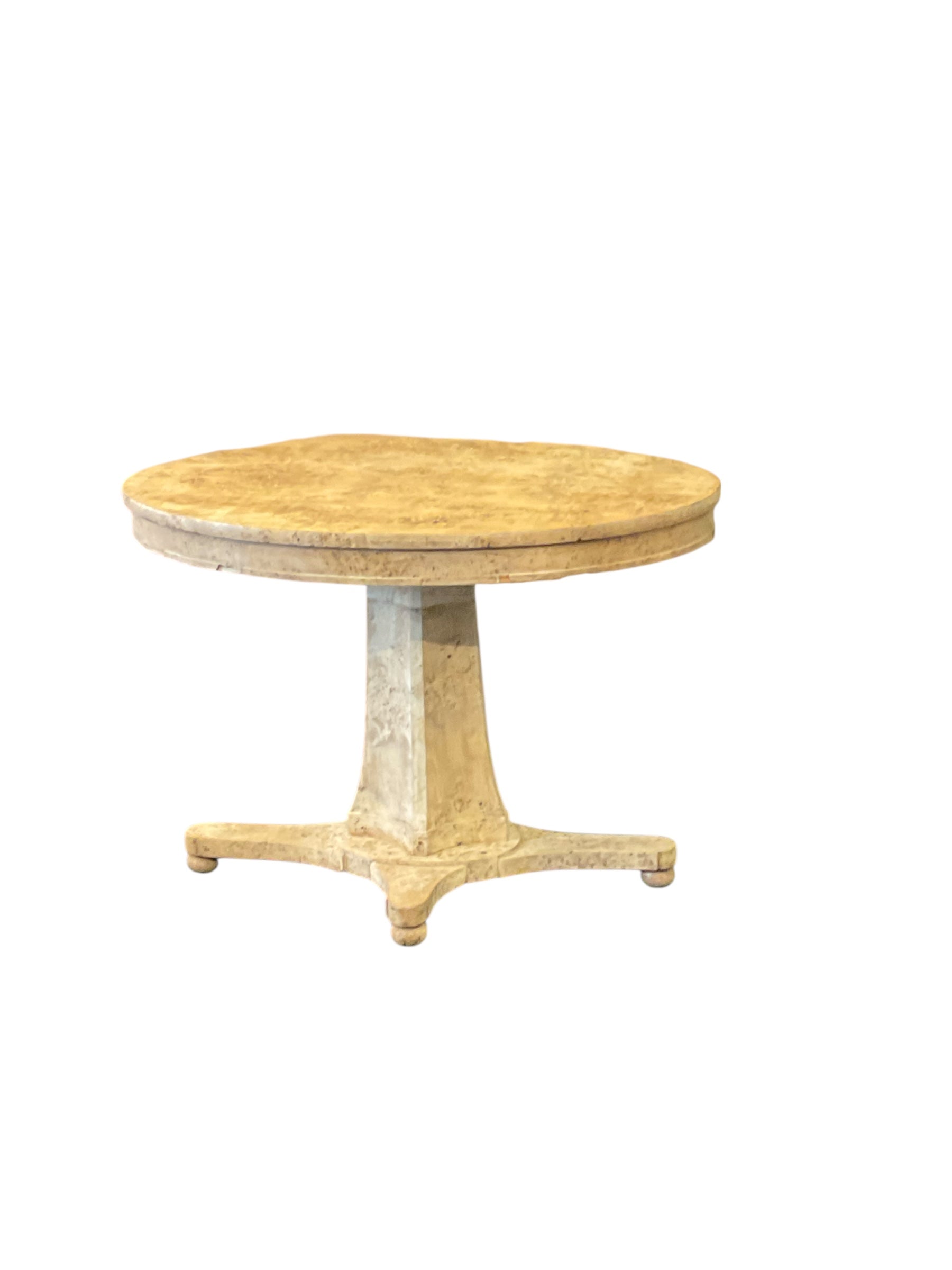 19th century Swedish bleached Burlwood table