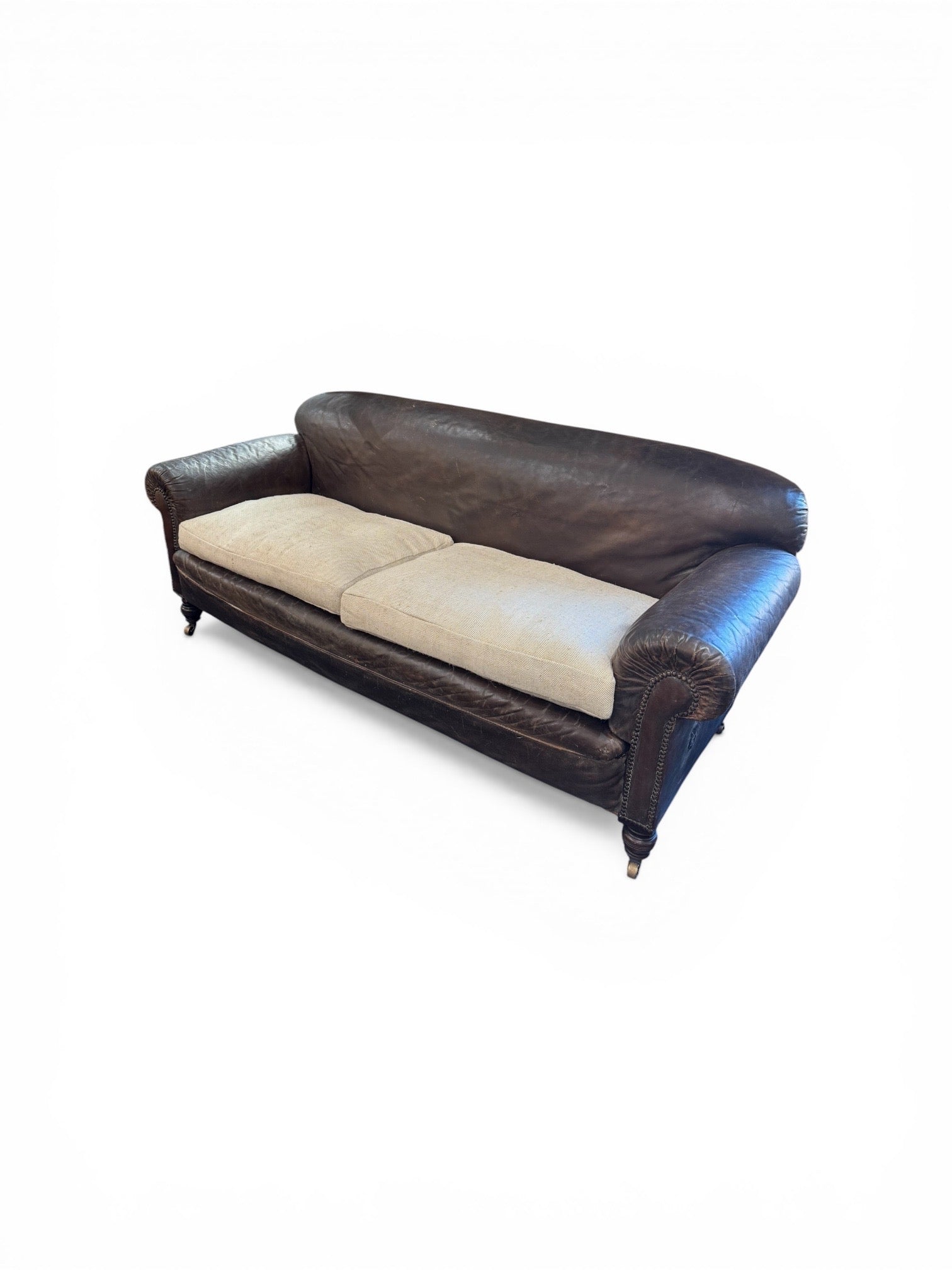 19th century English Leather Country House Sofa