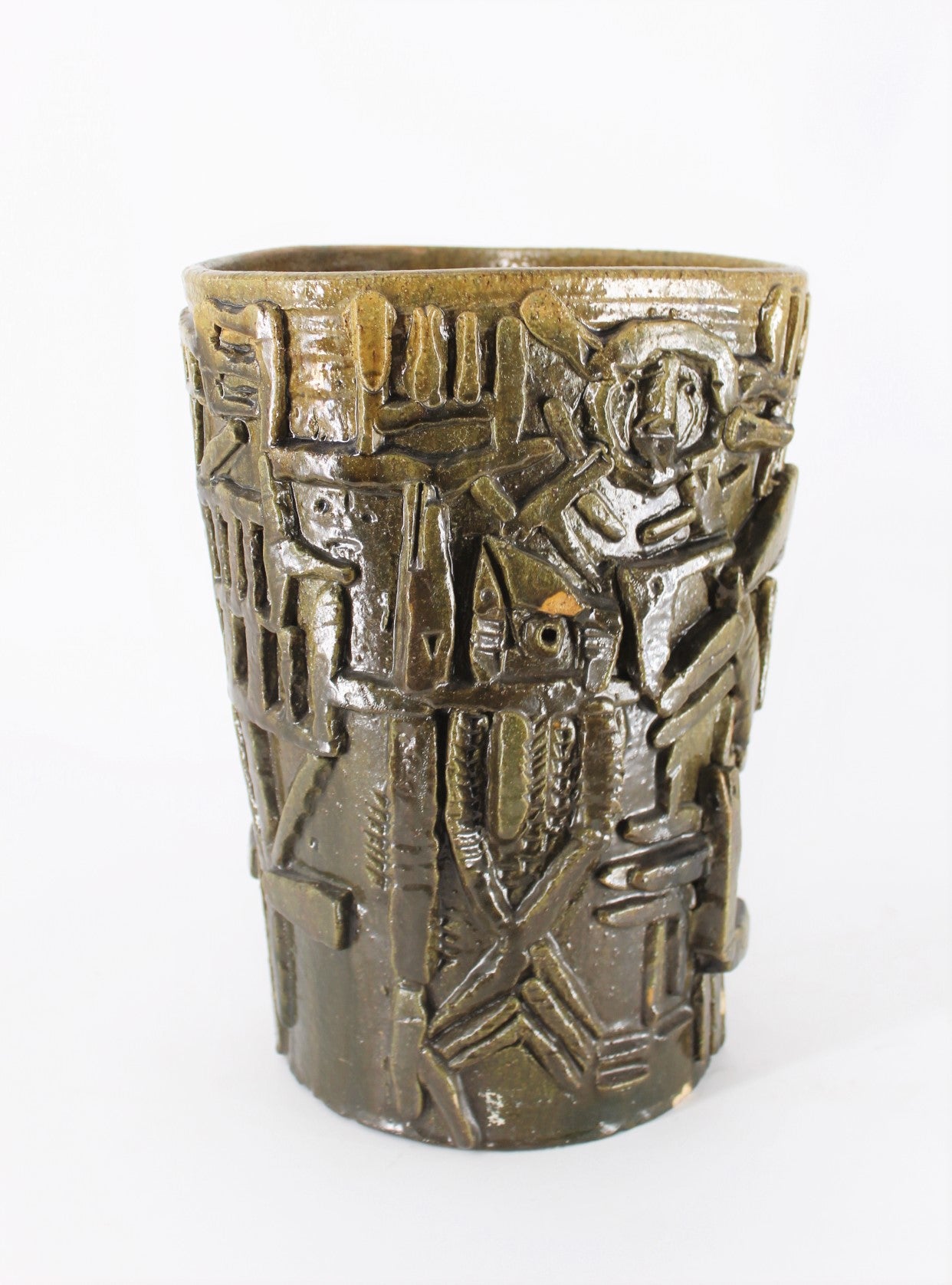 Large Vintage Swedish Modernist Ceramic Vase/Vessel