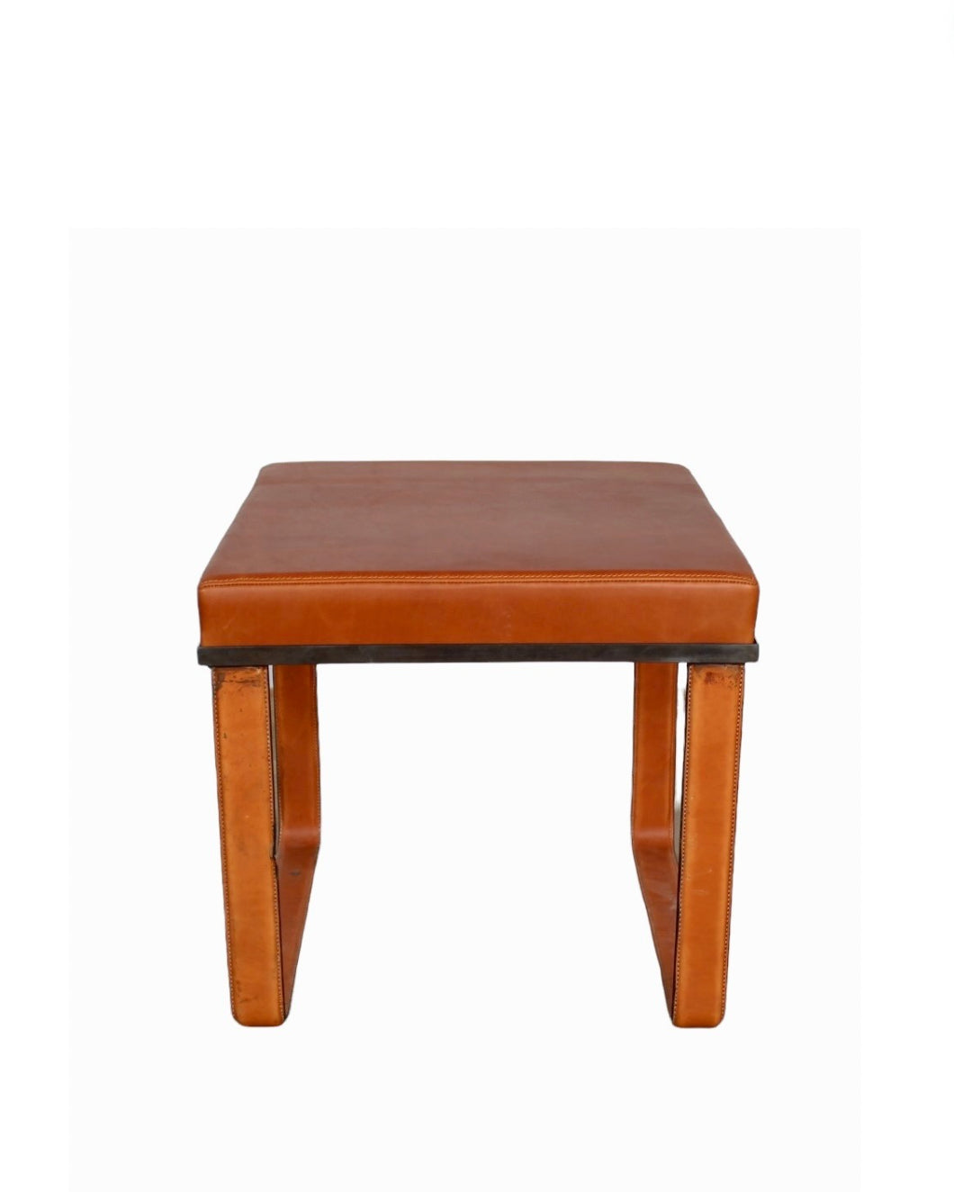 Lucca Studio Vaughn (stool) of saddle leather top and base