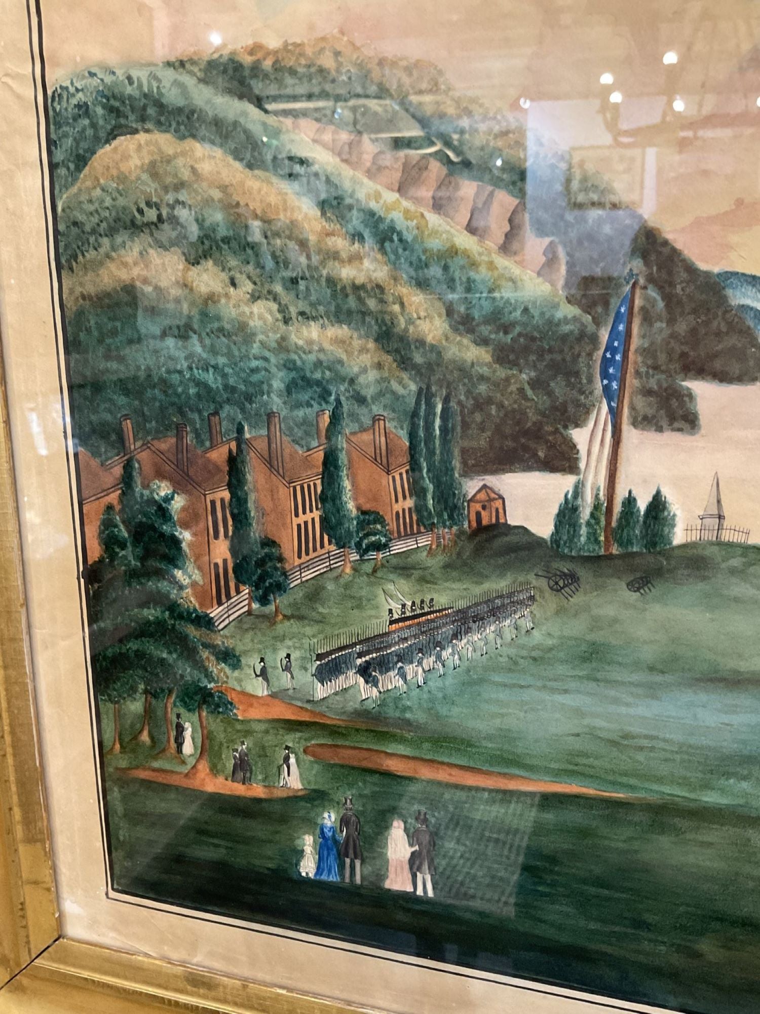 19th Century Hudson River School Watercolor Painting