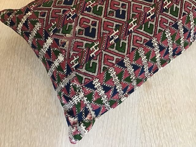 19th Century Balkan Embroidery Pillow