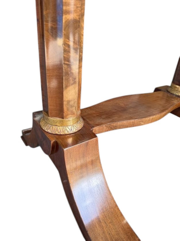 Danish 1910's Biedermeier Mahogany and Parcel Gilt Side Table