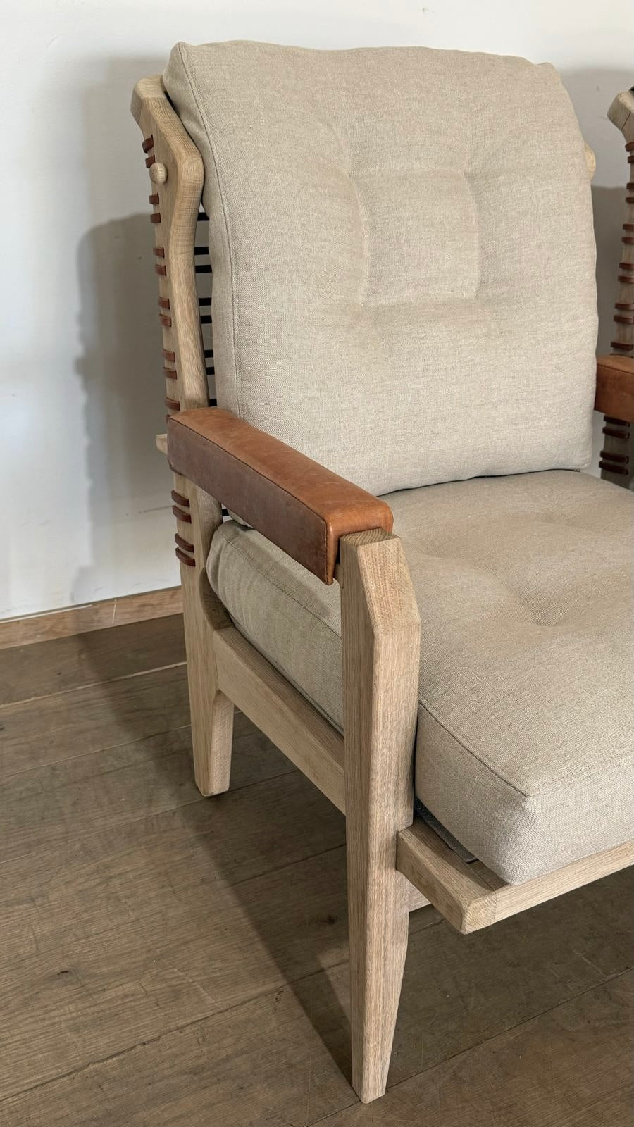 Pair of Lucca Studio Langdon Chair with Leather Backs
