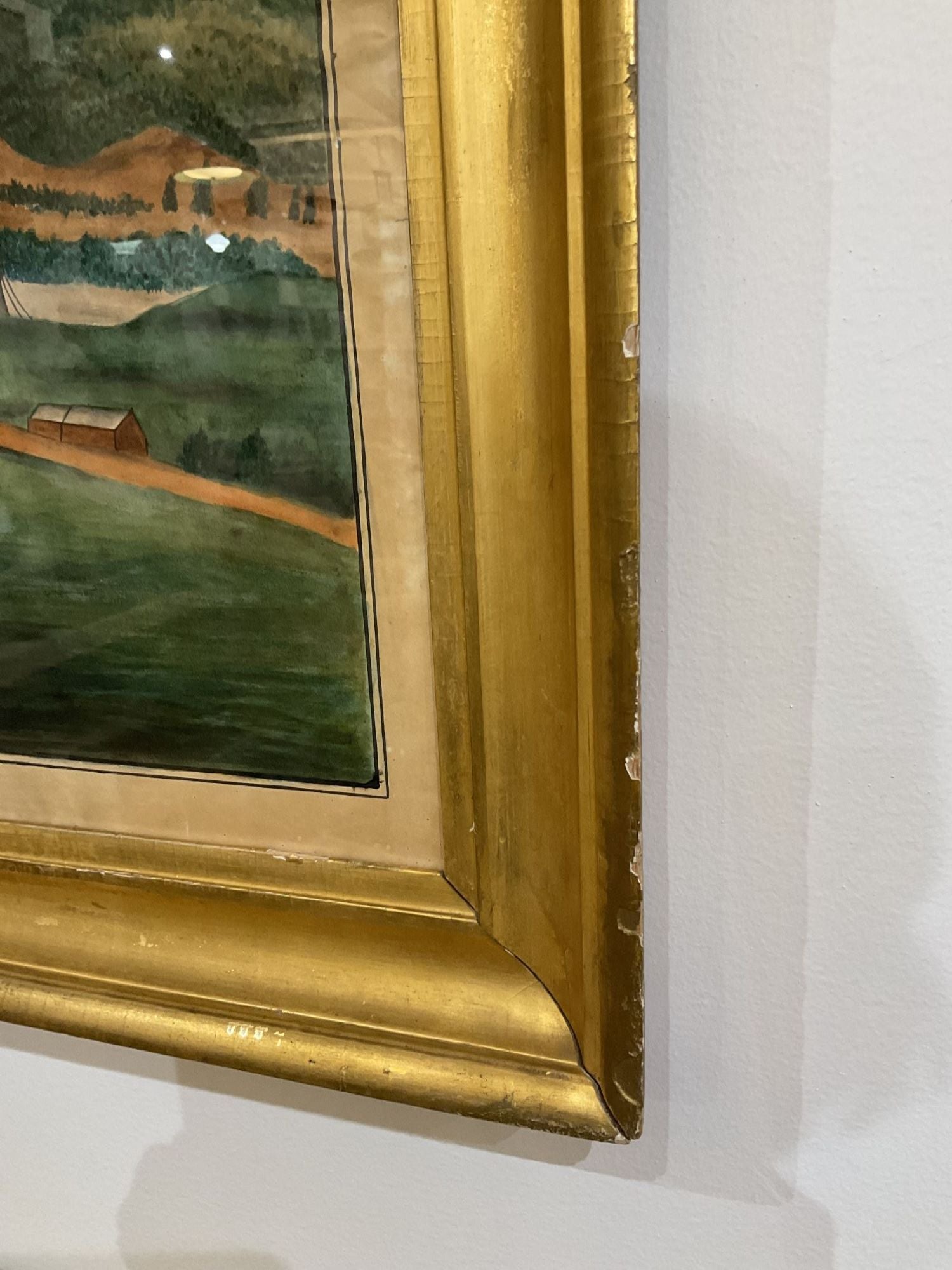 19th Century Hudson River School Watercolor Painting