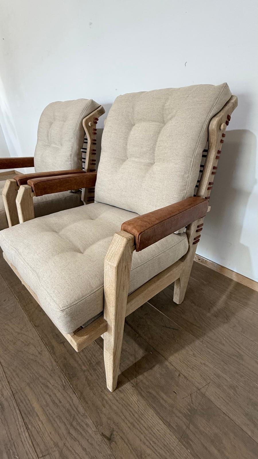 Pair of Lucca Studio Langdon Chairs with Leather Backs