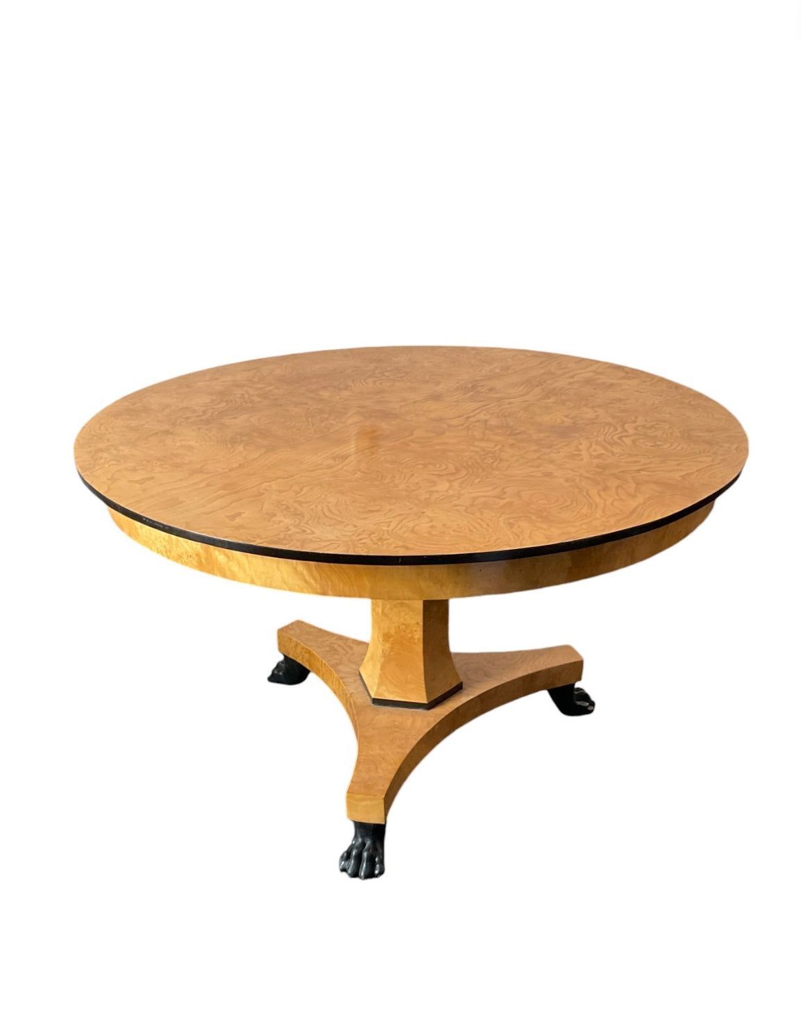 Swedish Biedermier Birch Burl Wood Table