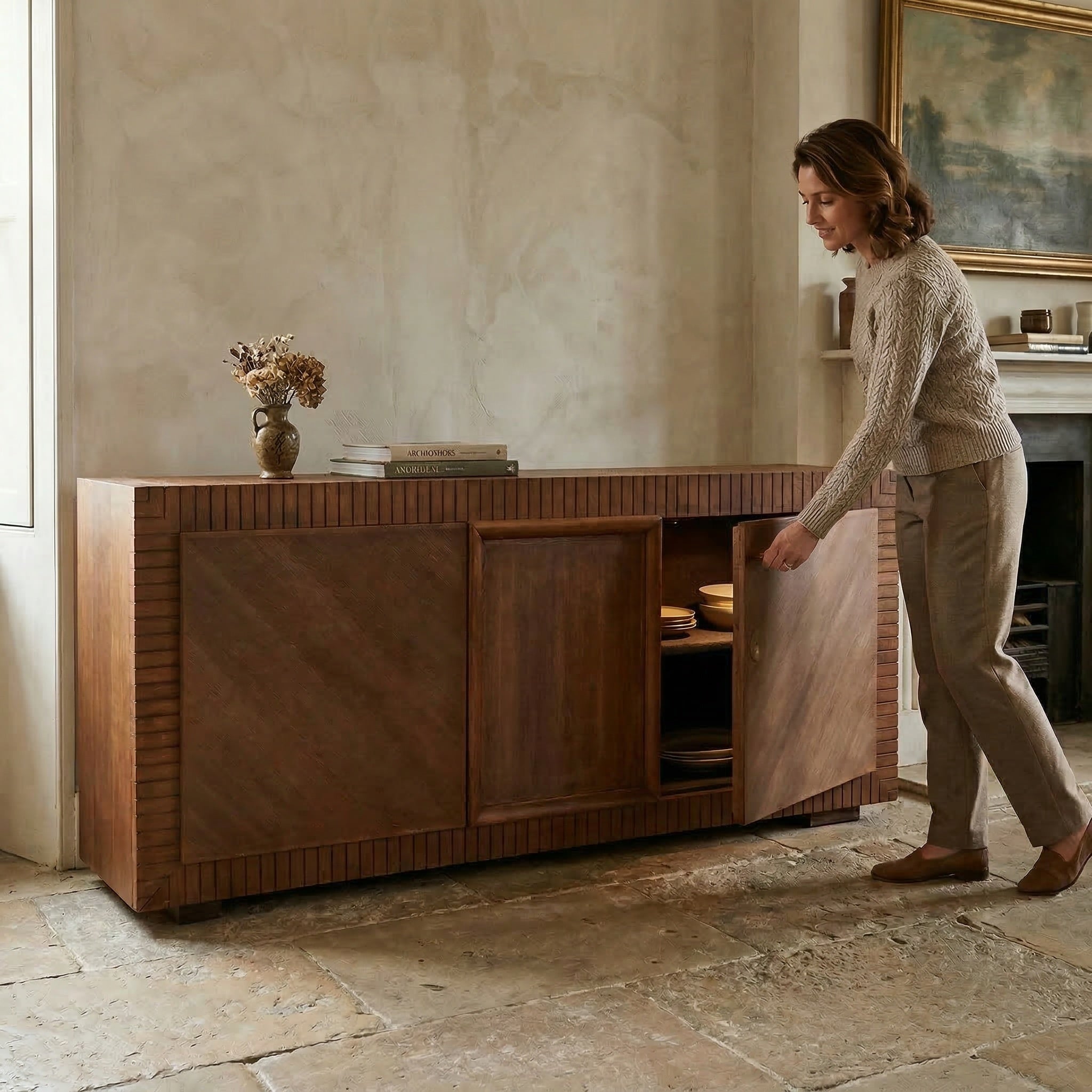 French 1930's Dark Oak Sideboard