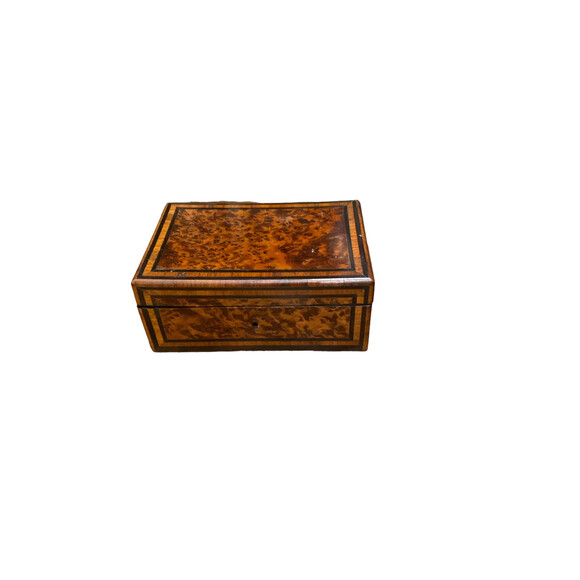 19th Century Burl Wood Box 66155