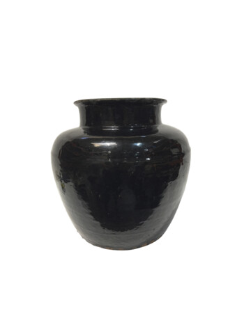 Large Black Glazed Ceramic Vessel from Central Asia 66249