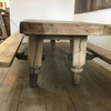 Exceptional French 19th Century Solid Oak Dining Table with Attached Benches 79191