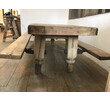 Exceptional French 19th Century Solid Oak Dining Table with Attached Benches 79191