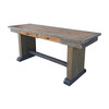 Limited Edition Oak and Vintage Leather Console 39560