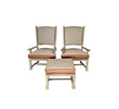 Pair of French Oak Arm Chairs and Ottoman 79006