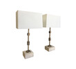 Pair of Limited Edition Bronze and Stone Lamps 39141