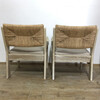 Pair of Lucca Studio Phoebe Oak Chairs with Linen Cushions 37217